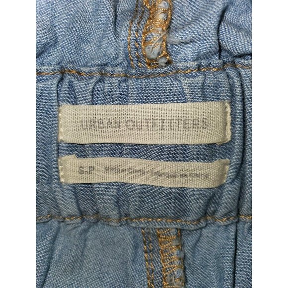 Urban Outfitters Shorts Fiona Blue Denim Belted Paper Bag Waist Sz S 1379 - Picture 6 of 11